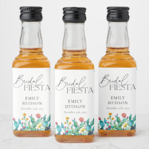 Cactus Mexican Fiesta Bridal Shower Liquor Bottle Label
