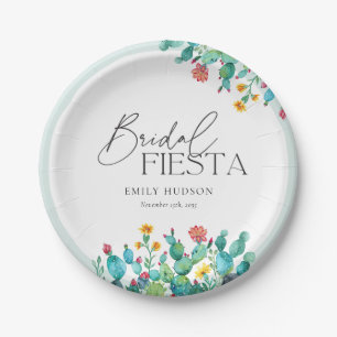Cactus Mexican Fiesta Bridal Shower Paper Plate