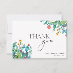 Cactus Mexican Fiesta Bridal Shower Thank You Card