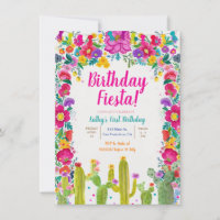 Cactus Mexican Flower 1st Birthday Fiesta