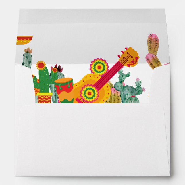 Cactus mexican party theme  envelope (Back (Bottom))