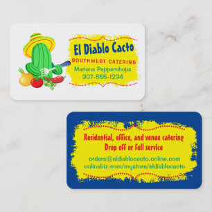 Cactus Mexican Southwestern chef catering Business Business Card