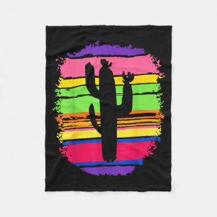 Cactus Mexicans Sarape Nopal Cinco De Mayo Hispani Fleece Blanket