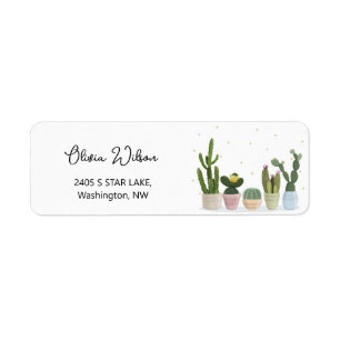 Cactus Minimalist Return Address