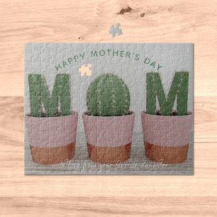 Cactus Mom Houseplant Mother's Day Jigsaw Puzzle