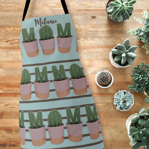 Cactus Mom Plant Pattern Gardening Apron
