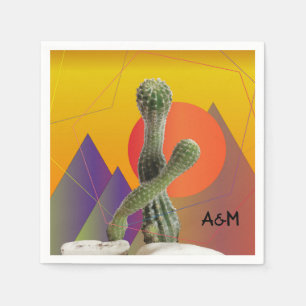 Cactus Monogram Napkins