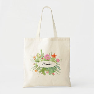 Cactus Monogram Tote Bag
