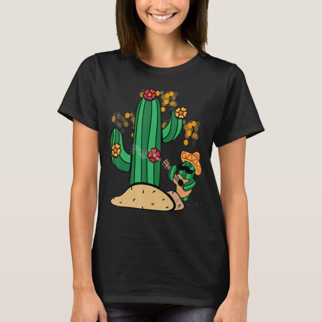 cactus music singing guitar sombrero mexicano dese T-Shirt (Front)