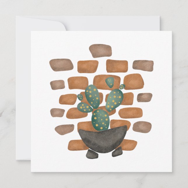 Cactus Oasis: Brick Wall Decor Inspired by Nature (Front)