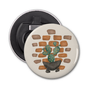 Cactus Oasis: Brick Wall Decor Inspired by Nature Bottle Opener