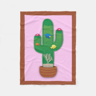 Cactus Oasis Fleece Blanket