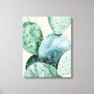 Cactus on Coral Canvas Print