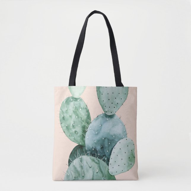 Cactus on Coral Tote Bag (Front)
