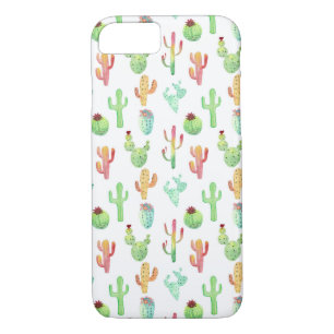 Cactus Pastel Watercolor Pattern iPhone 8/7 Case
