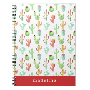 Cactus Pastel Watercolor Pattern Notebook