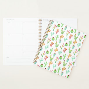 Cactus Pastel Watercolor Pattern Planner
