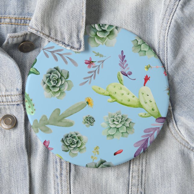 Cactus Pattern 10 6 Cm Round Badge (In Situ)