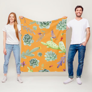 Cactus Pattern 11 Fleece Blanket