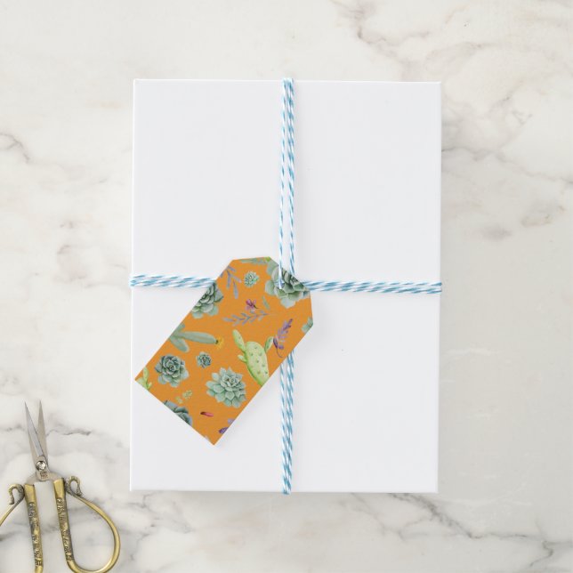 Cactus Pattern 11 Gift Tags (With Twine)