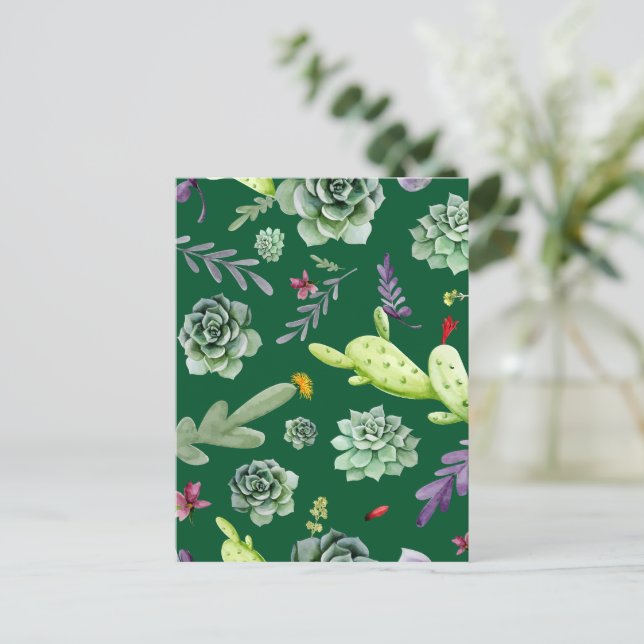 Cactus Pattern 3 Holiday Postcard (Standing Front)