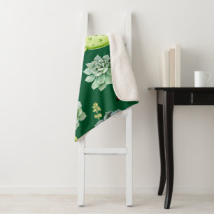 Cactus Pattern 3 Sherpa Blanket