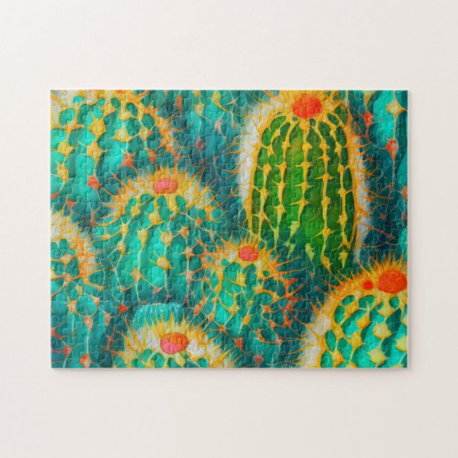 Cactus Pattern 4 Photo Puzzles Internet Jigsaw Puz (Horizontal)