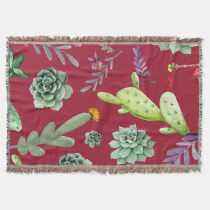 Cactus Pattern 4 Throw Blanket