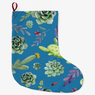 Cactus Pattern 5 Large Christmas Stocking