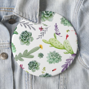 Cactus Pattern 6 Cm Round Badge