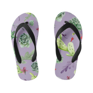 Cactus Pattern 7 Kid's Flip Flops
