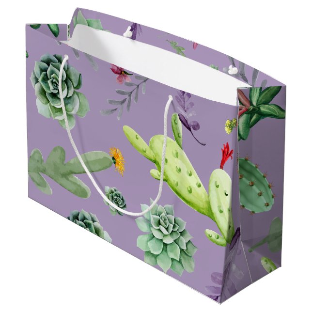 Cactus Pattern 7 Large Gift Bag (Back Angled)