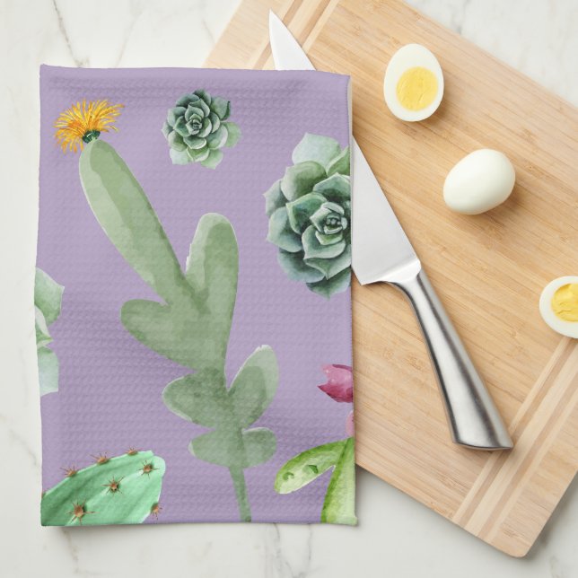 Cactus Pattern 7 Tea Towel (Quarter Fold)