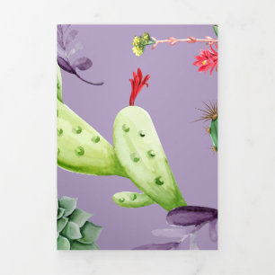 Cactus Pattern 7 Tri-Fold Holiday Card
