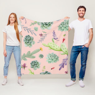 Cactus Pattern 8 Fleece Blanket