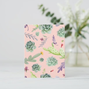 Cactus Pattern 8 Holiday Postcard