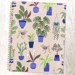 Cactus Pattern Blush Pink Planner<br><div class="desc">Houseplants,  cacti and succulents pattern on a dusty pink background for indoor gardeners everywhere.
Original art by Nic Squirrell.</div>