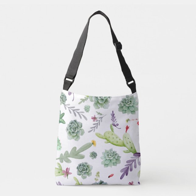 Cactus Pattern Crossbody Bag (Front)