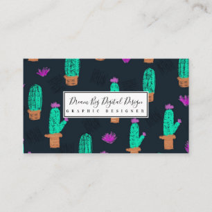 Cactus Pattern Event Florist Stylist Designer Business Card