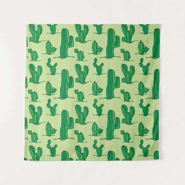 cactus pattern. hand drawing pattern. seamless han tapestry (Front)