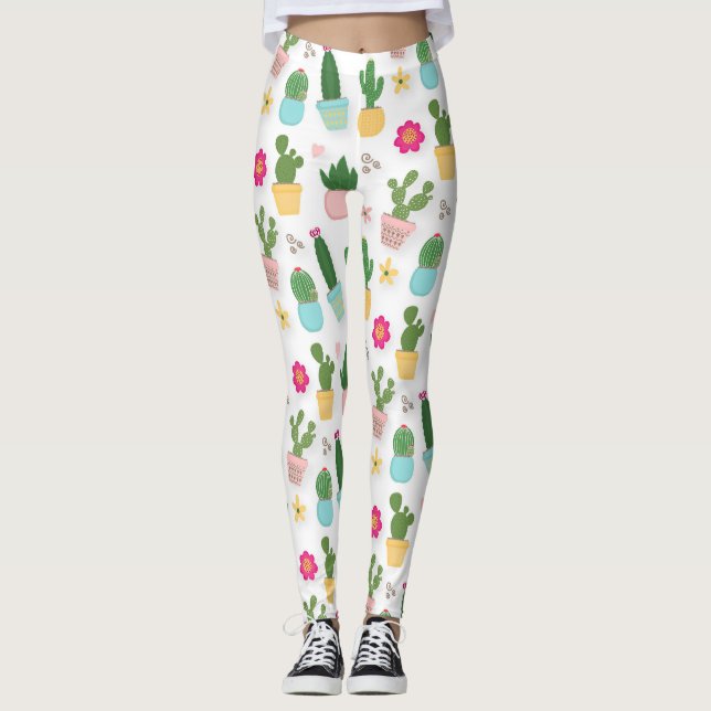 Cactus Pattern  Leggings (Front)