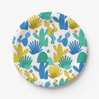 Cactus pattern paper plates