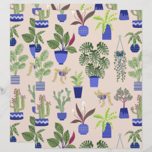 Cactus Pattern Pink Scrapbook Paper