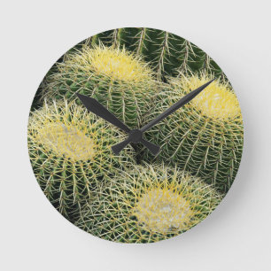 Cactus Pattern Round Clock