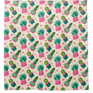 Cactus Pattern Shower Curtain