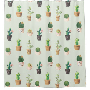 Cactus Pattern Shower Curtain