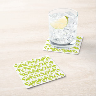 Cactus pattern square paper coaster