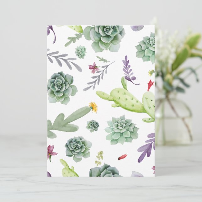 Cactus Pattern Thank You Card (Standing Front)