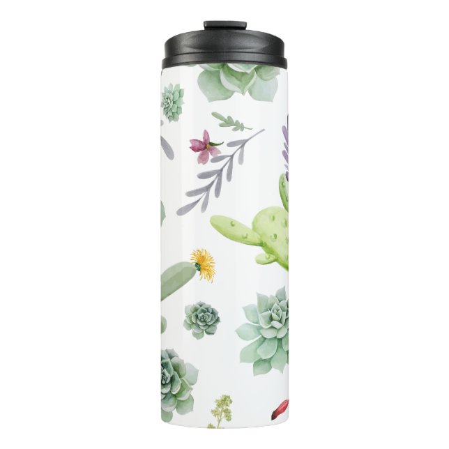 Cactus Pattern Thermal Tumbler (Front)