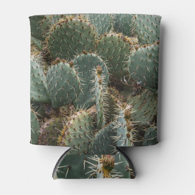 Cactus pattern: trendy Opuntia ficus-indica. Can Cooler (Front)